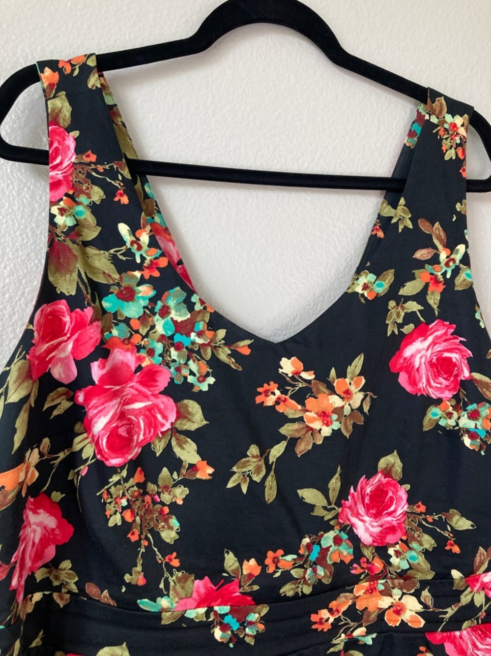 Ixia Modcloth Floral Pin Up Rockabilly Floral Fit & Flare Stretch Dress sz 2X - Picture 3 of 6